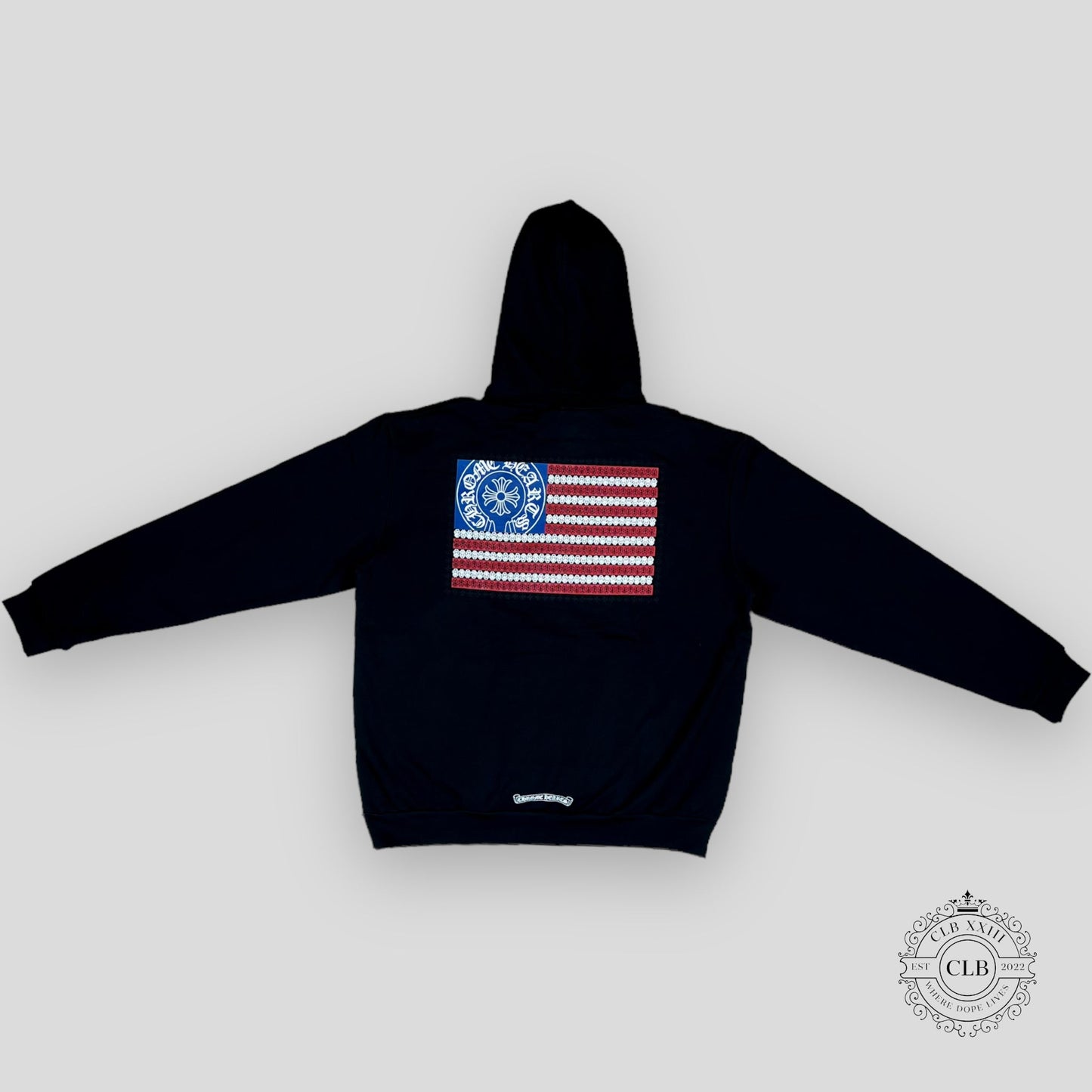 Chrome Hearts American Flag Hoodie in Black