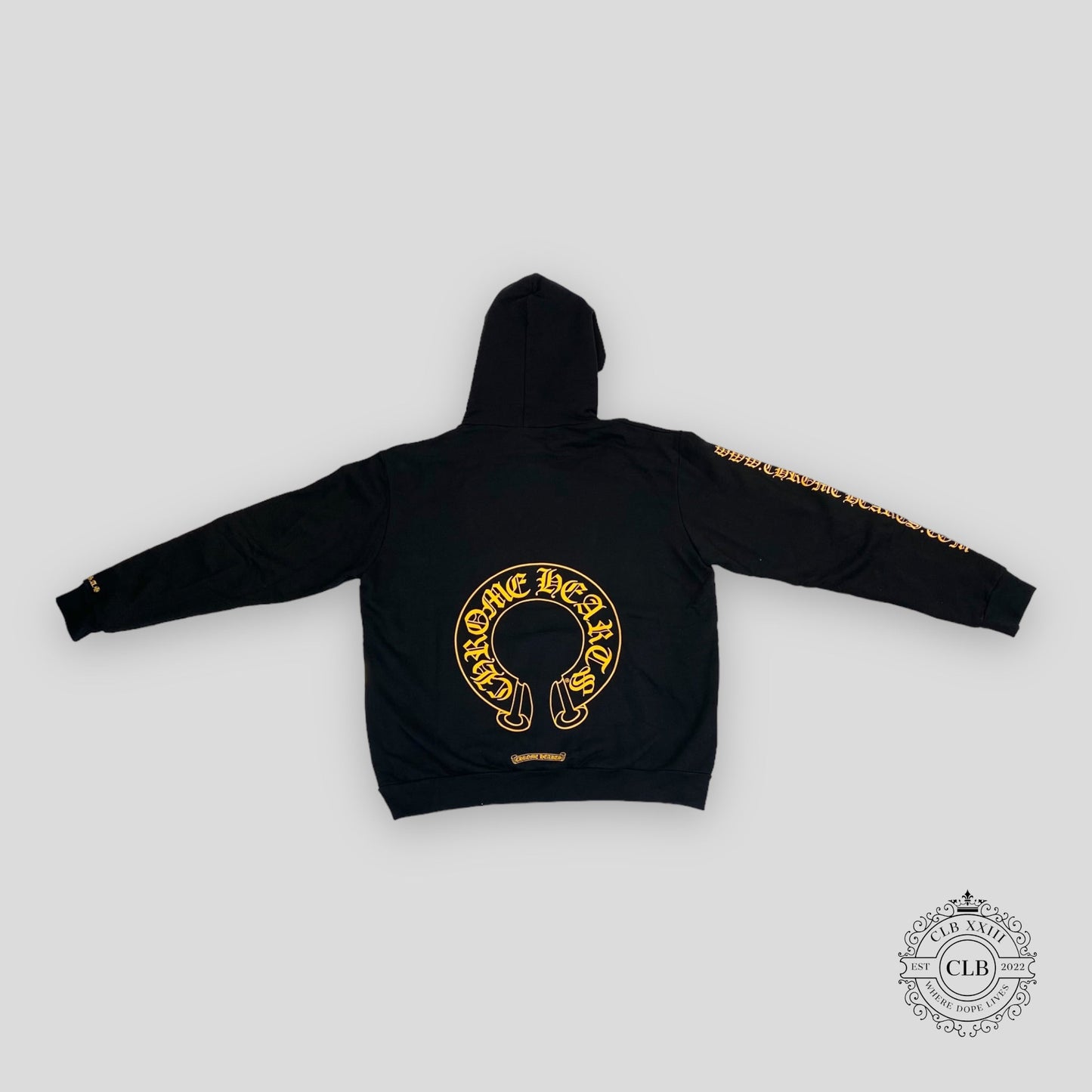 CHROME HEARTS HORSESHOE HOODIE - BLACK/GOLD