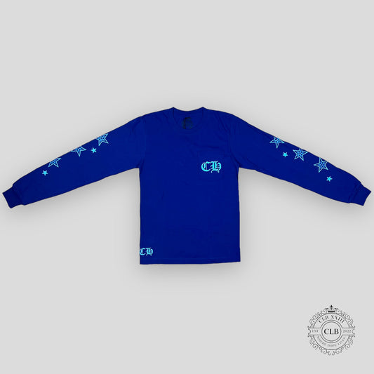 Chrome Hearts Lapis Stars Long Sleeve T-Shirt in Blue