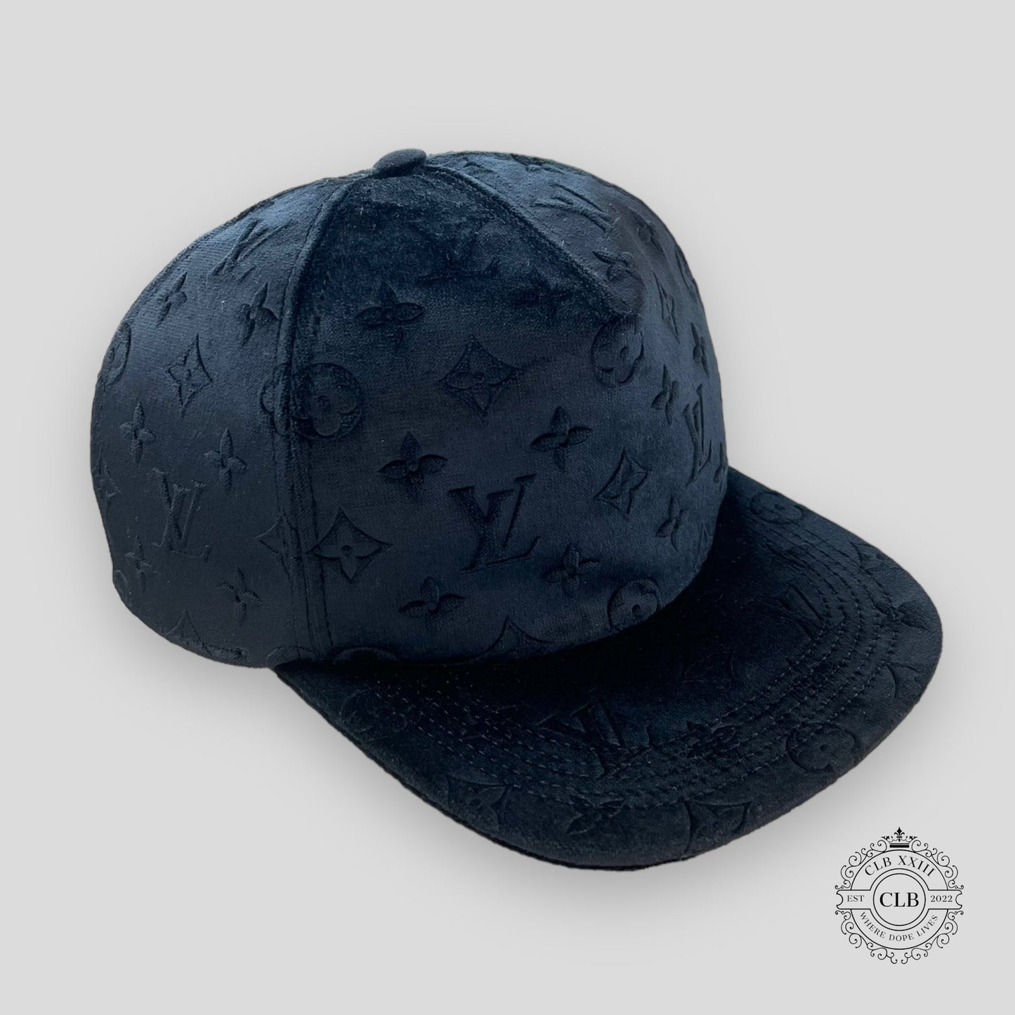 LOUIS VUITTON MONOGRAM VELVET CAP - BLACK