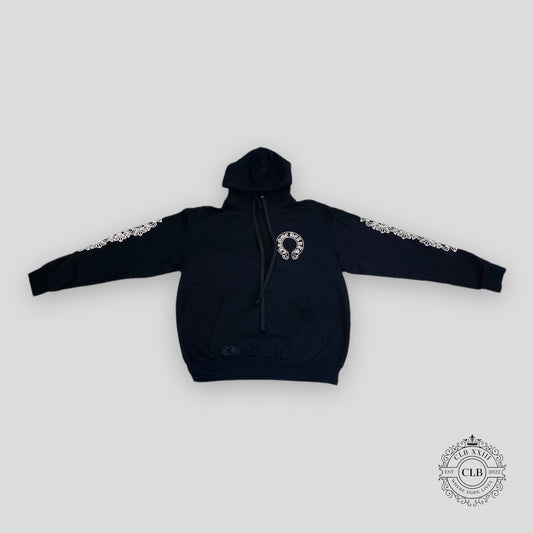 CHROME HEARTS HORSESHOE HOODIE - BLACK/WHITE