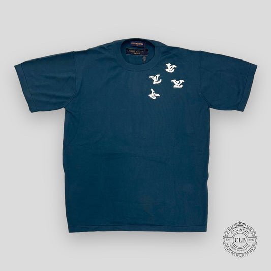 LOUIS VUITTON SIGNATURE SS KNIT CREWNECK - BLUE