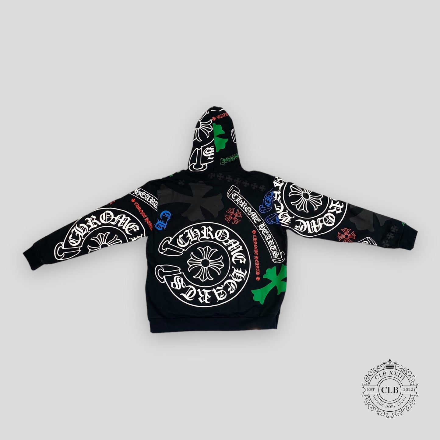 CHROME HEARTS STENCIL HOODIE - BLACK