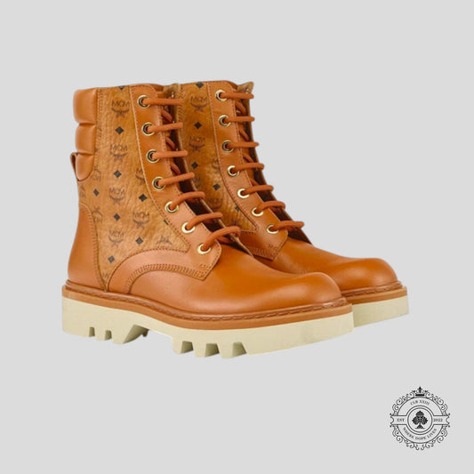 MCM Visetos Boot in Cognac